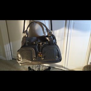 Barr + Barr limited edition ostrich look leather handbag in grey